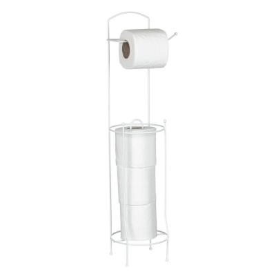 Mbajtese letre tualeti metalike e bardhe 15.3x65cm