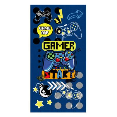 Peshqir plazhi pambuku me dizajn Gamer për fëmijë 70x140cm