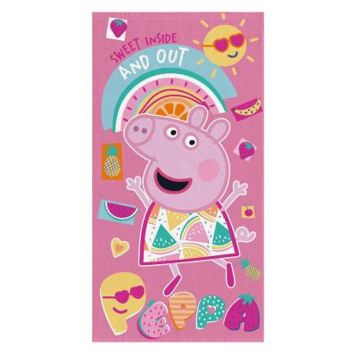 Peshqir plazhi rozë me dizajn “Peppa Pig” 70x140 cm