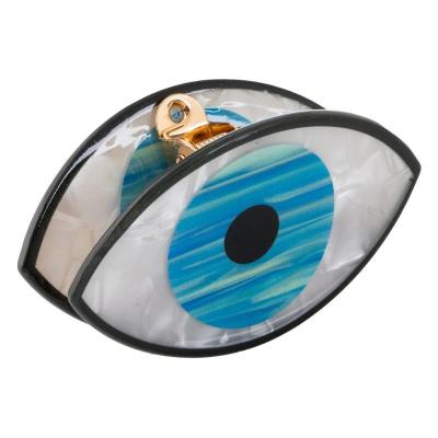 Kapese flokesh e bardhe dizajn nazar eye ovale 7.5cm