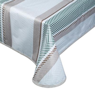 Mbulese tavoline plastike gri me vija zig zag jeshile 180x140cm