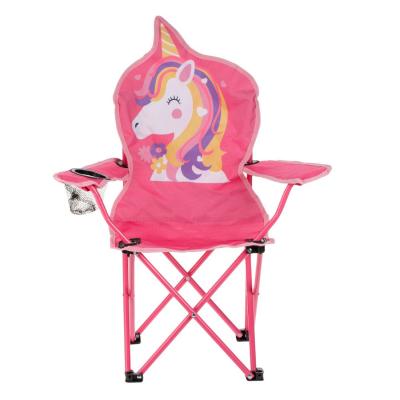Karrige rozë për fëmijë e palosshme me dizajn unicorn me çantë 80 kg