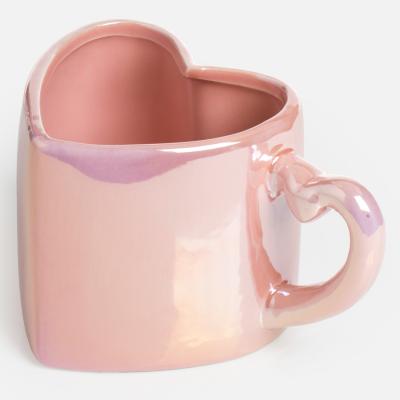 Filxhan qeramik në formë zemre, rozë 570ml