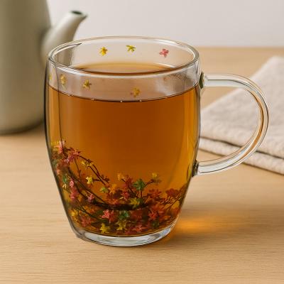 Filxhan qelqi e dyfishtë me lule shumëngjyrëshe 350ml
