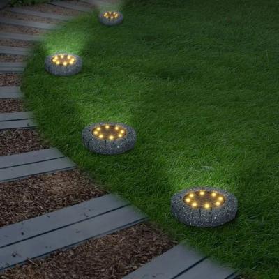 Dritë diellore me dizajn guri, 8 LED 11x2cm